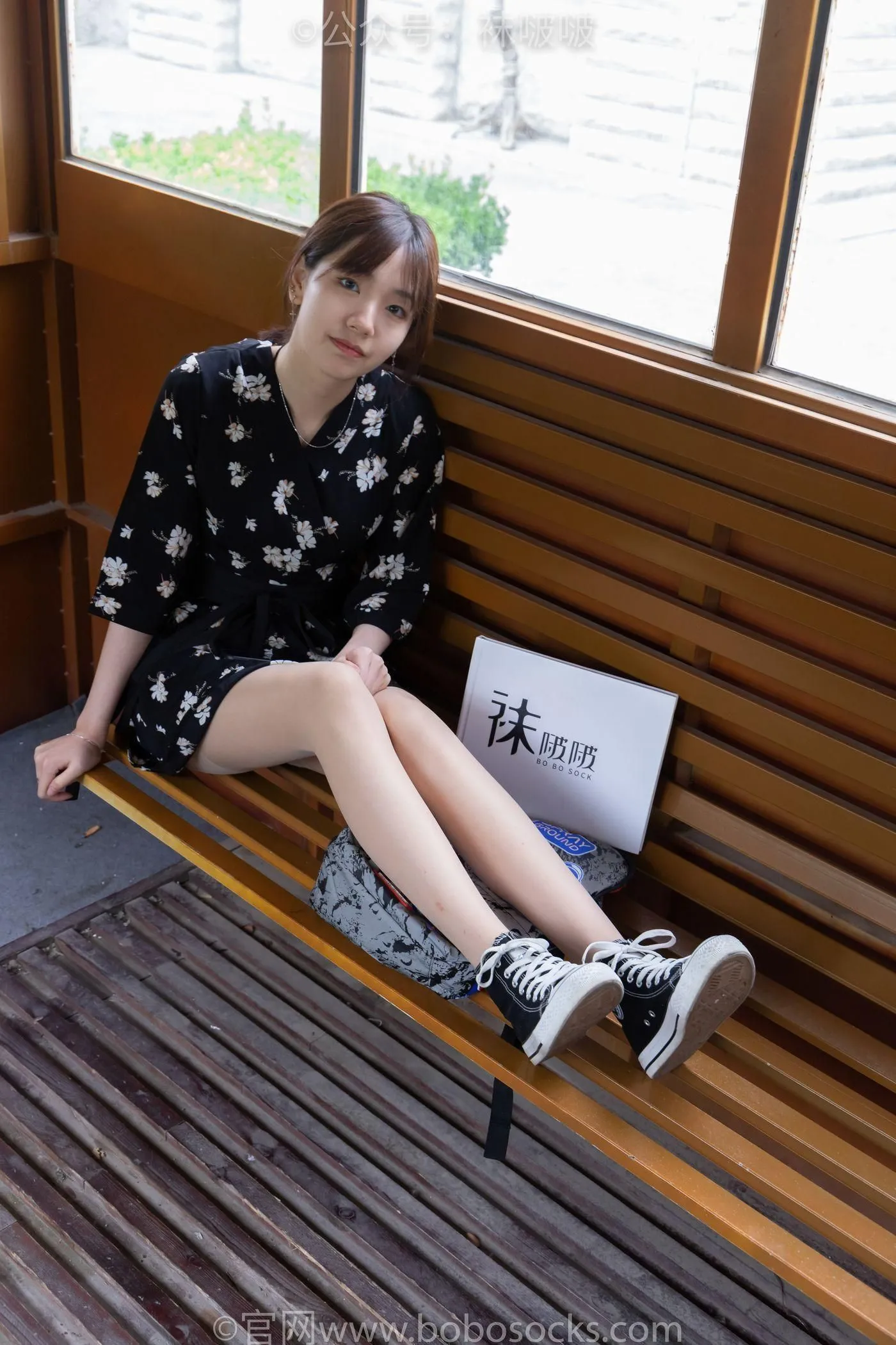 [BoBoSocks袜啵啵]NO.013 小甜豆-匡威帆布鞋、浅灰色短棉袜、肉丝 [132P]插图9